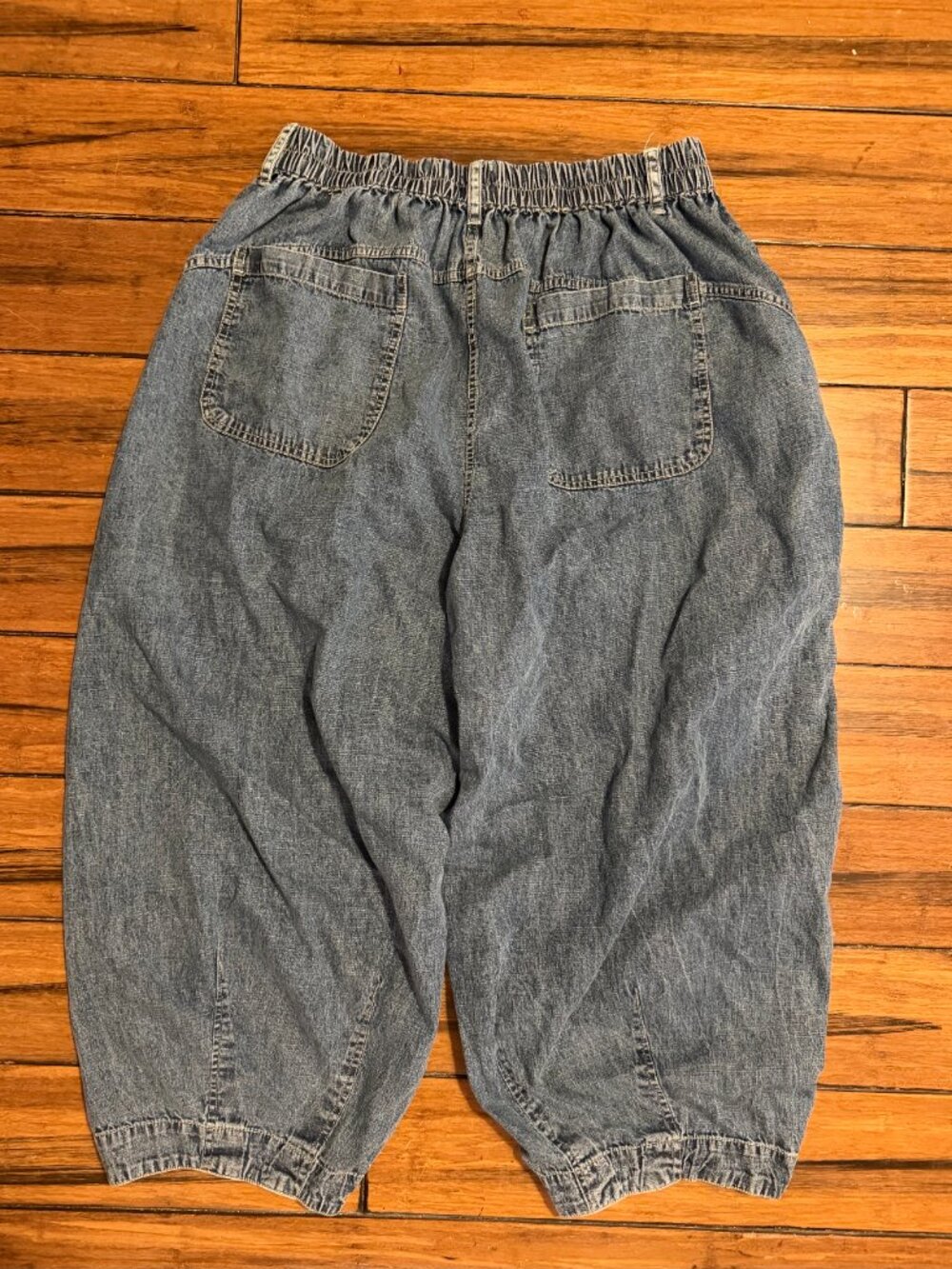 Free People We the Free Baggy Pull On Jean Pants, Size L - Picture 4 of 7